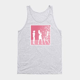 Woman With Flowers - Pink Tank Top